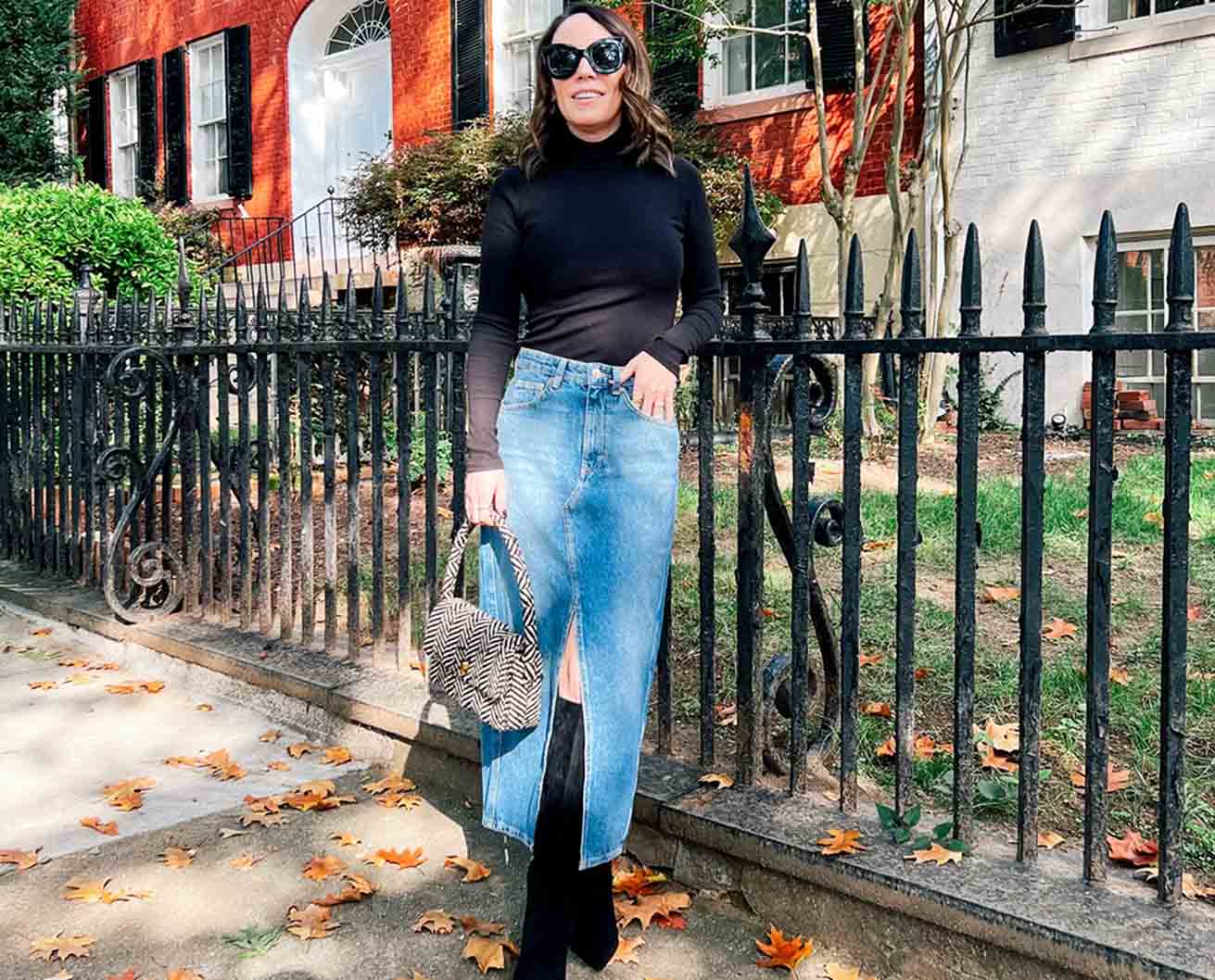 Strolling at the Pinnacle of Denim Elegance: Joe’s Women’s The Eva High Rise Maxi Denim Skirt with Front Slit